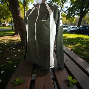 Pink By Victoria's Secret Pullover Sweatshirt 1/2 Zip Women's large 
Olive Green